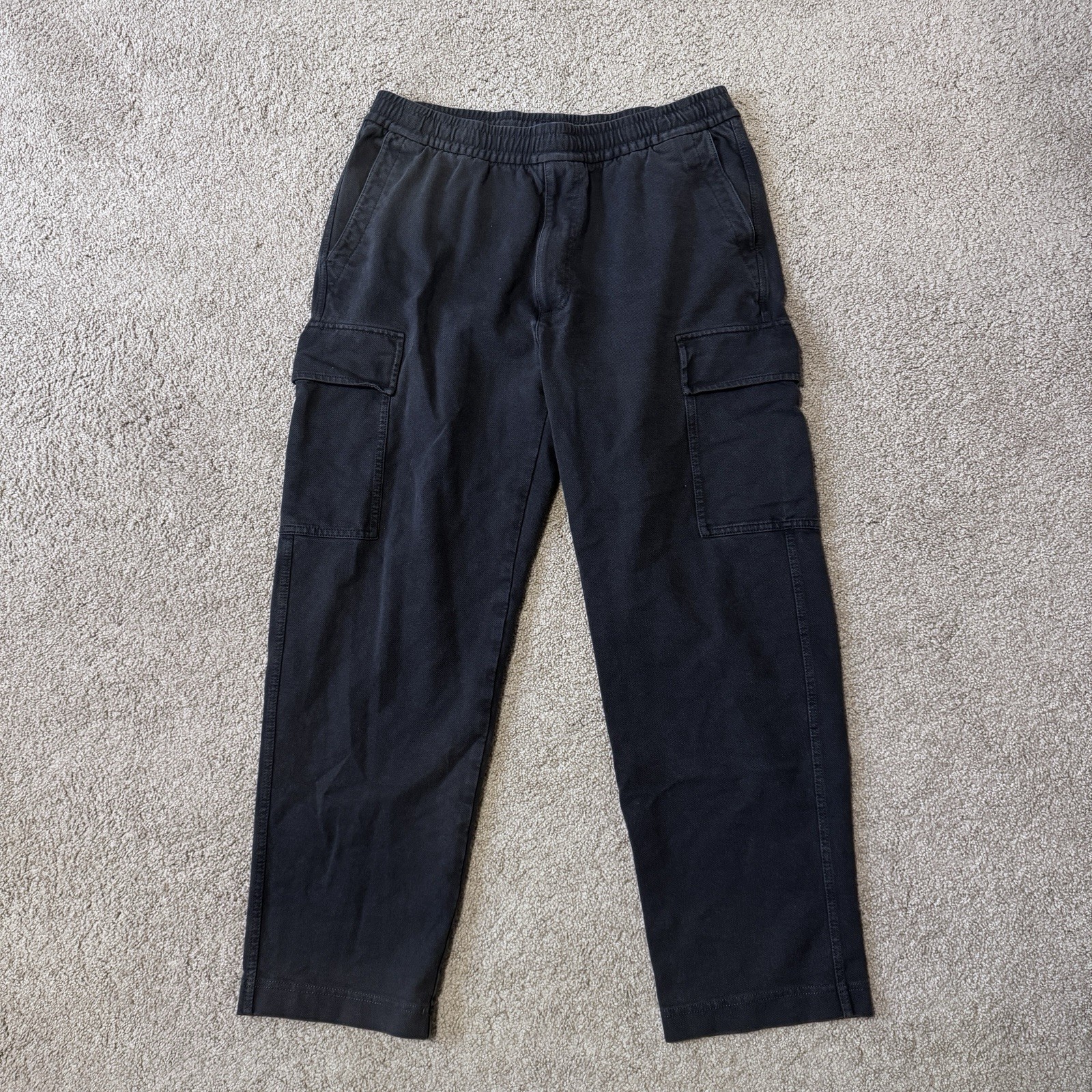UNIQLO Gray Knit Cargo Utility Sweatpants Casual Drawstring Pockets Size L
