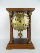 Dutch Wuba Warmink Vintage Antique Mantel Shelf 8 day Pillar Old Clock