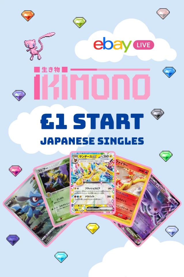 £1 START JAPANESE POKÉMON SINGLES MIXED ERAS 🚀 FIRST EBAY LIVE ✨