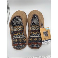 Muk Luks Tan Slip-On Fleece-Lined Slippers M11 NWT