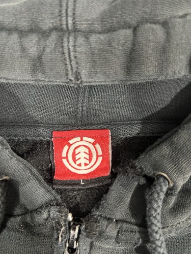 Vintage 00s Y2K Element Full-Zip Hoodie Size Large Black Red Thrashed Skate - Picture 7 of 17