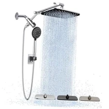  Wide Rain Shower Head with Handheld, High Standard Flow(2.5GPM) Chrome