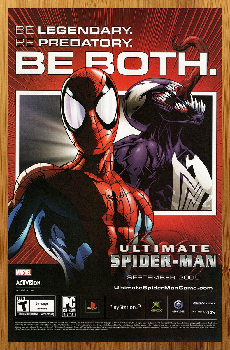 2005 Ultimate Spider-Man PS2 Xbox Gamecube Print Ad/Poster
