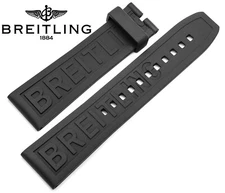 AUTHENTIC BREITLING 22x20 BLACK RUBBER WATCH BAND TWO PIECE STRAP OEM SWISS MADE