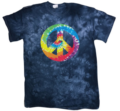 Men's Tie Dye T-shirt Peace Sign Design Graphic Decal Tee Unique Gifts for Men
