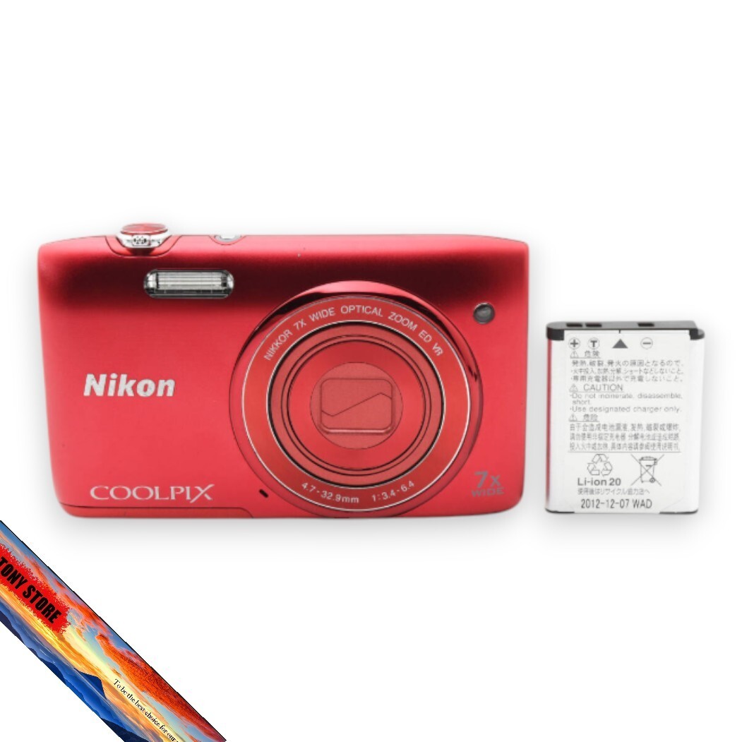 Nikon COOLPIX S3500 Raspberry Red Compact Digital Camera 20.1 MP 