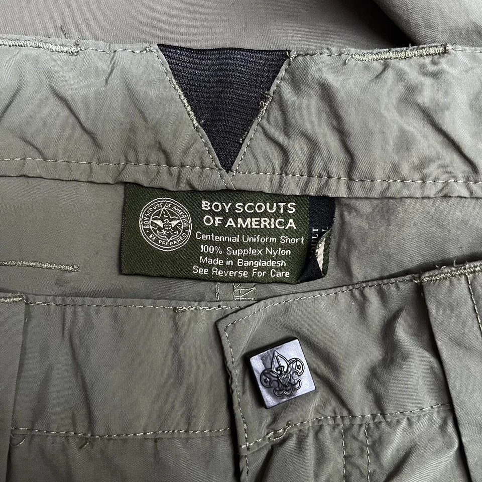 Boy Scouts of America Mens Centennial Uniform Cargo Shorts Army Green Nylon Sz S - Image 3 of 4