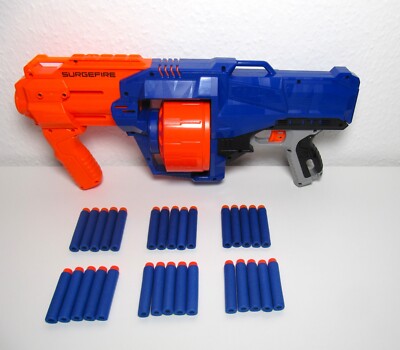 NERF N-Strike Elite Surgefire Gun Blaster 30 Darts für 15er Trommelmagazin -TOP!