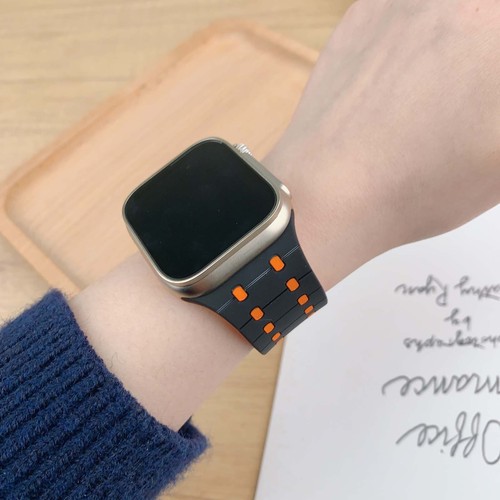 Für Apple Watch Series 10 9 8 7 6 5 4 Ultra Zweifarbig Silikon Verstellbares Armband - Bild 10 von 21