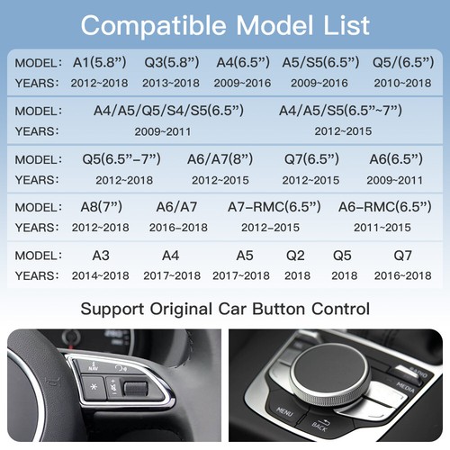 Coche inalámbrico Carplay Android para Audi A3 A4 Q7 B9 2017-2019 A8 2011-2017 - Imagen 11 de 13