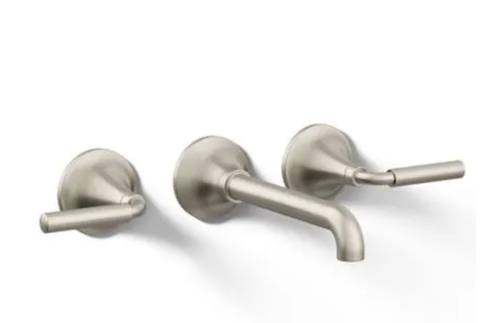 Kohler Tone Waschtisch-Armatur Wandmontiert, Mattschwarz, 2 Griffe, 195 Mm Auslauf – T26439-4-BL