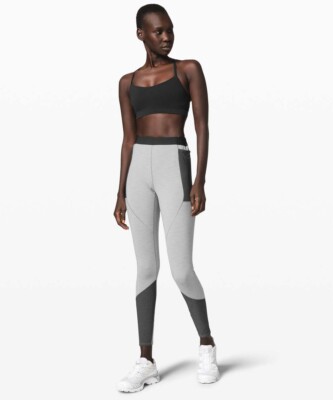 BNWT LULULEMON Lab Heather Gray Black Esker Tight Leggings 28 inch Inseam Size 4