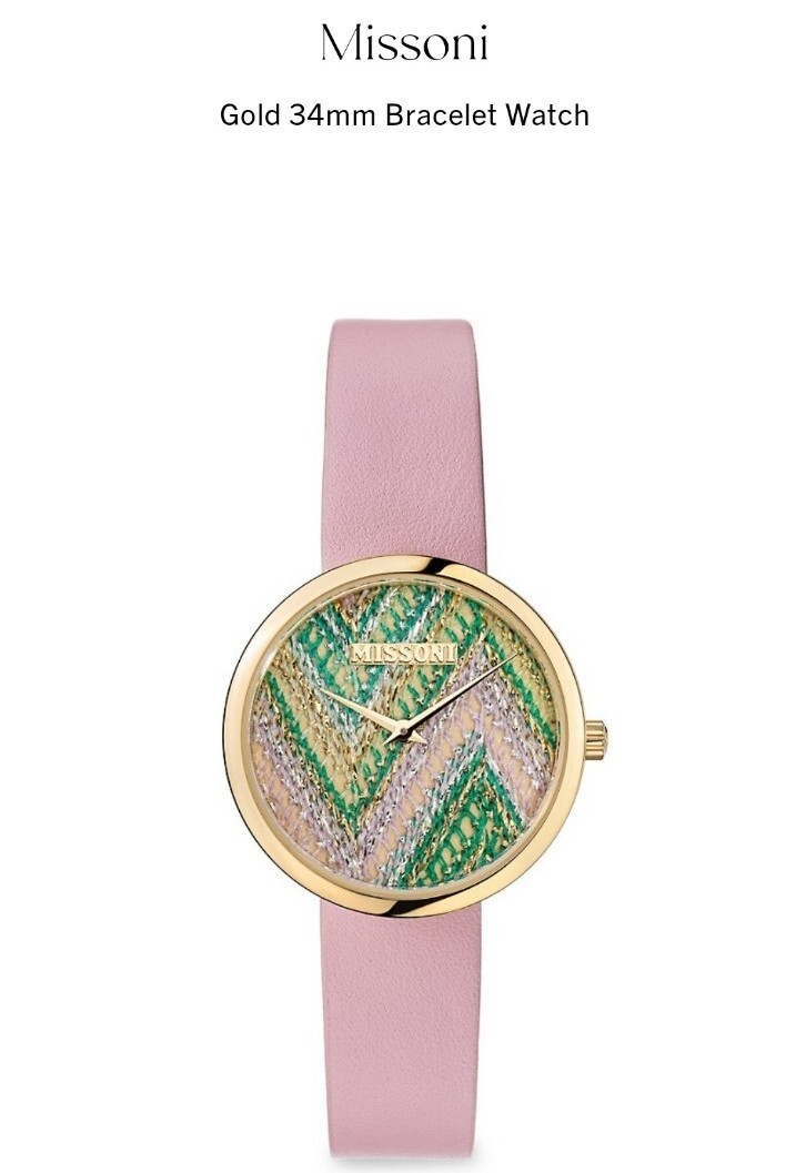 Missoni Womens IP Yellow Gold 34 mm Missoni M1 Bracelet Watch  