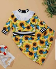 NWT Sunflower Girls skirt Bottoms Sweatshirt Outfit Set