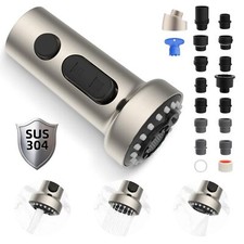 Stainless Steels Pull Down Kitchen Faucet Head , 3 Function Sink Faucet Spray...