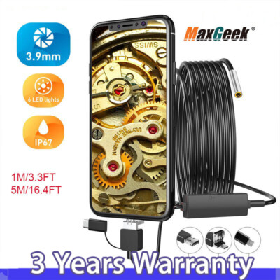 3.9MM 1MP Car Wifi Endoscope Camera Industrial Borescope With 3-In-1 Plug Amax