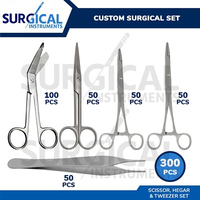 300 Pcs Custom Made Surgical Instruments Stainless Steel German Grade ...