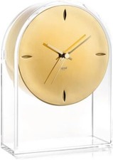 Kartell Orologio da Tavolo, Cristallo Chiaro/Oro, 21,5x8x30 cm