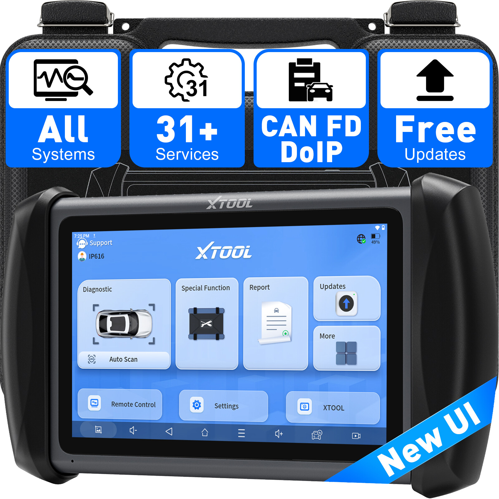 USED XTOOL IP616 Auto OBD2 Scanner Full System Diagnostic Tool FCA Free Update