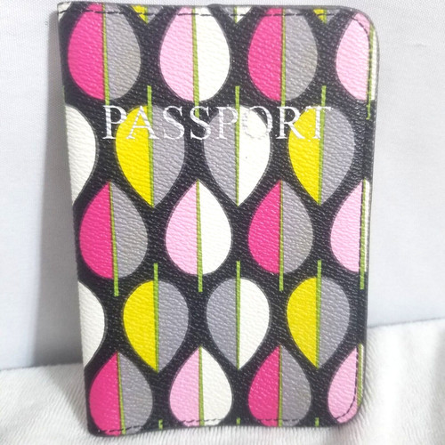 VERA BRADLEY Passport Cover Holder Gray Pink Floral Faux Leather