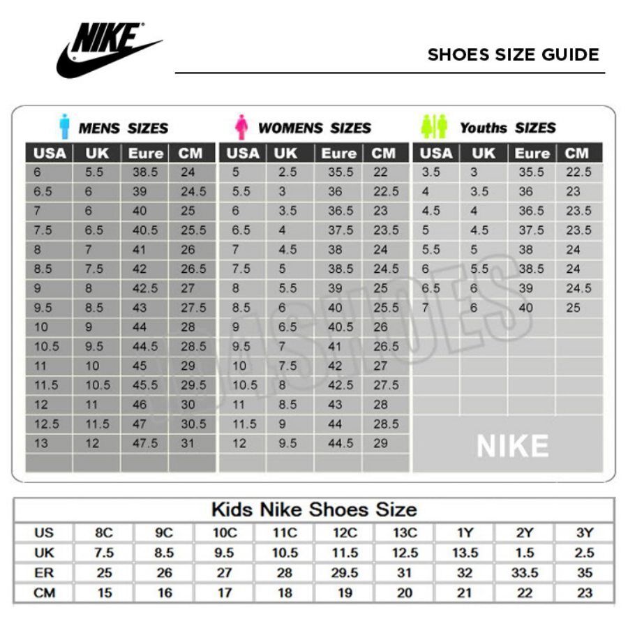 nike shoe size us to uk