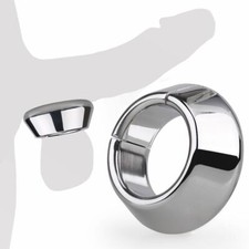 Men Enhance Penis Chastity Ring Weighted Magnetic Ball Stainless Steel Stretcher