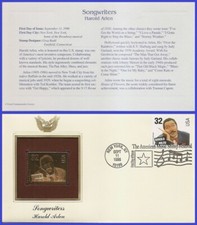 USA2 #3100 U/A GOLDEN REPLICA FDC   Harold Arlen