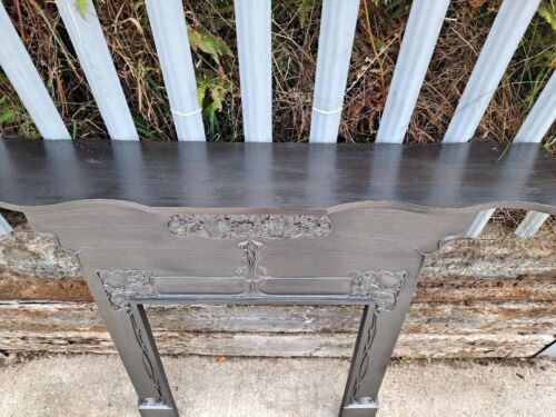 Art Nouveau cast iron fireplace mantel surround original antique fireplace - Picture 7 of 12