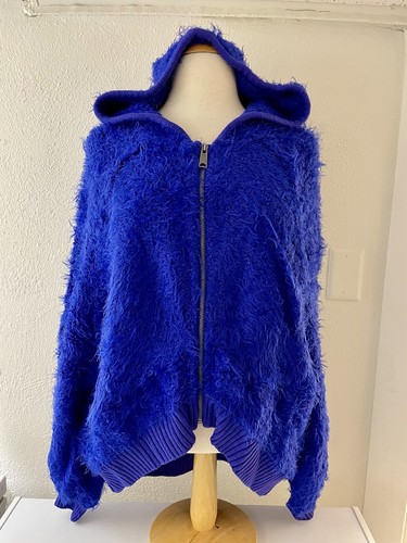 Free People Furry Time Fuzzy Jacket Coat Sweater Purple Womens Size Small NWOT