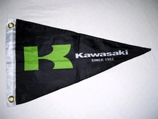 KAWASAKI 12" X 20" FLAG PENNANT SINCE 1962 DOUBLE SIDED* LET THE GOOD TIMES ROLL