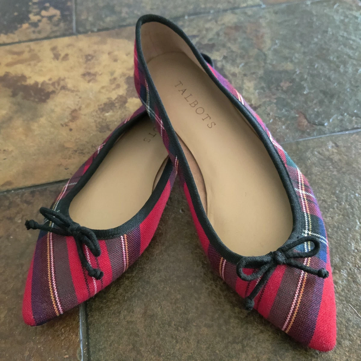 Red tartan sale plaid flats
