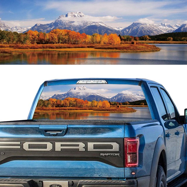 Rear Window Graphic Decal PICKUP TRUCK Mountain Forest Nature eBay