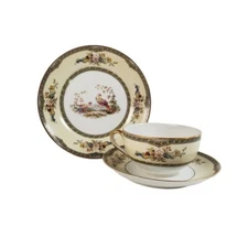 Noritake Windsor China Tea Cup Saucer Bread Plate Chelsea 1920s Japan Small Chip