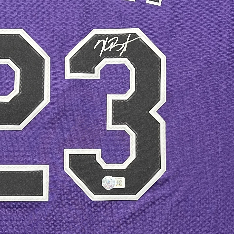 KRIS BRYANT COLORADO ROCKIES SIGNED JERSEY NIKE PURPLE BECKETT COA - Image 3 of 4