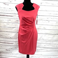 Calvin Klein Dress Women’s Petite 8P Pink Sleeveless Ruched Barbiecore