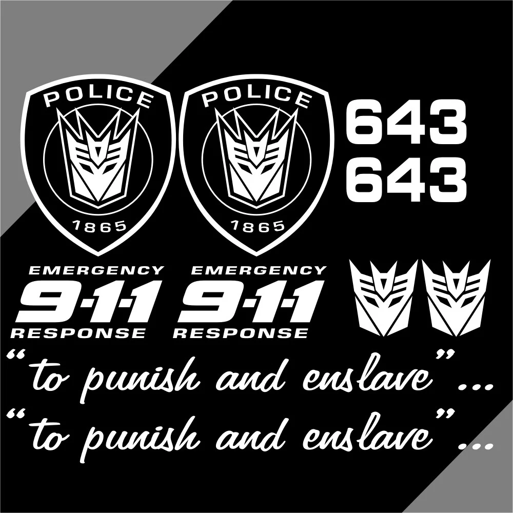 Car Decals Cartoon Transformers Decepticon Punish Vinyl Door Motor stickers  TF34 | eBay