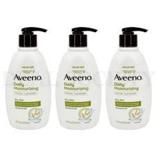 Aveeno Daily Moisturizing Facial Cleanser for Dry Skin 12oz Lot of 3