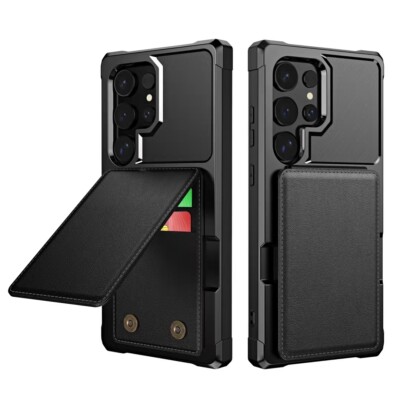 Heavy Duty Shockproof Phones Case Open up and down Card Holder PU Leather Back