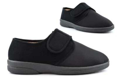 Mens Extra Wide Fit Slippers Extra Wide Slippers Washable Touch Fasten EEEE 4E - Image 1 of 3