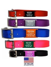 Custom ENGRAVED PET ID No jingle TAG SLIDE ON NOISELESS Dog Cat Puppy Kitty Tags