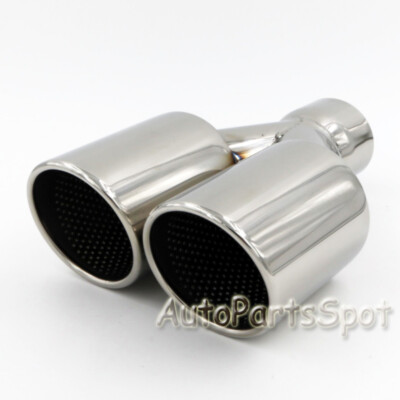 2.5'' in 3.5'' out 10'' Length Stainless Steel Exhaust Dual Pipe Tip Double Wall