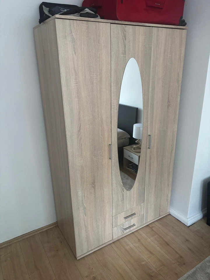 Kleiderschrank mit spiegel B/H/T: ca. 120x195x55 cm