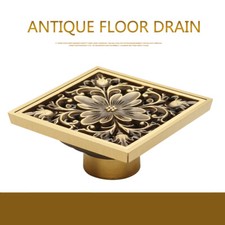 Bathroom 10 10cm Sqaure Antique Brass Waste Shower Water Floor Drain Tile Insert