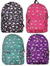 Unicorn  Rainbow All Over Prints Girl's 16" Backpack Pink Purple Black Green