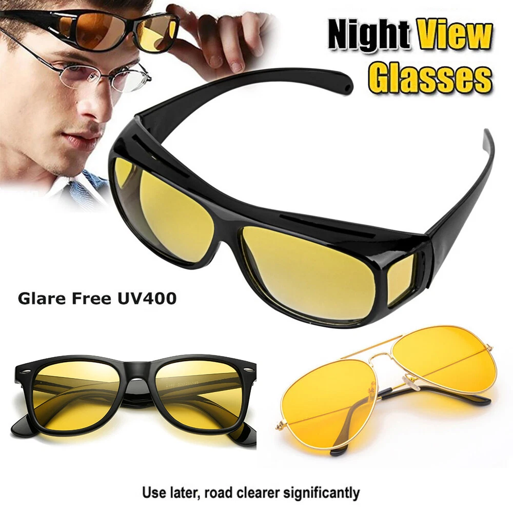 Anti Glare Yellow Tinted HD Night Vision Driving Glasses Classic