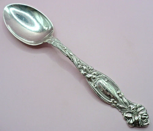 Simpson Hall Miller International Sterling Frontenac Lily Teaspoon 6" WLW Monogr