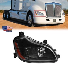 For Kenworth T680 2013-2021 Right Passenger Headlight Headlamp Halogen Black