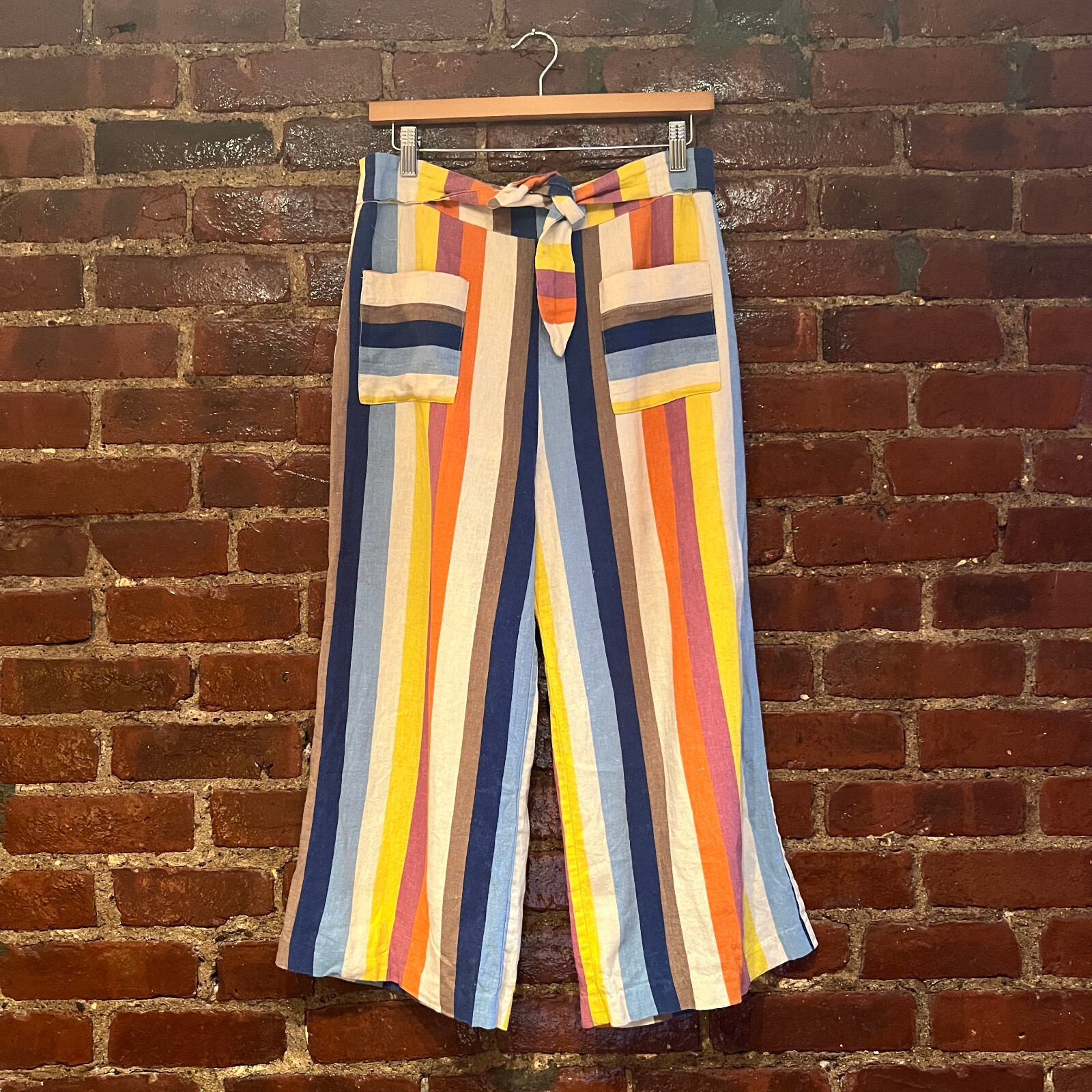 Gilli Capri Pants Women’s Small 29x20 Rainbow Stripe Colorful Crop Vintage Style