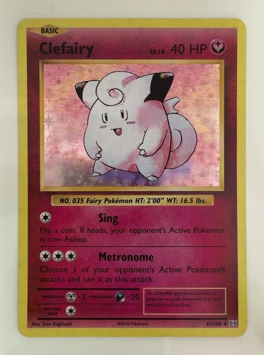 Clefairy 63/108 Holo Rare Evolutions Pokemon