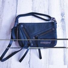Vintage Harley Davidson Black Leather Crossbody Purse Small Shoulder Bag Biker